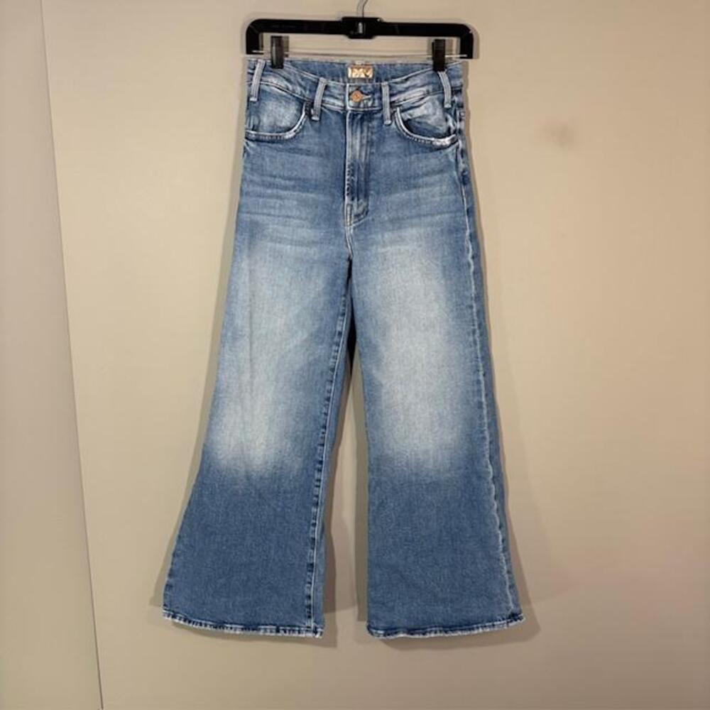 Mother The Hustler Roller Ankle Jeans Womens 26 Blue Wash Wide Leg 26x27 Denim
